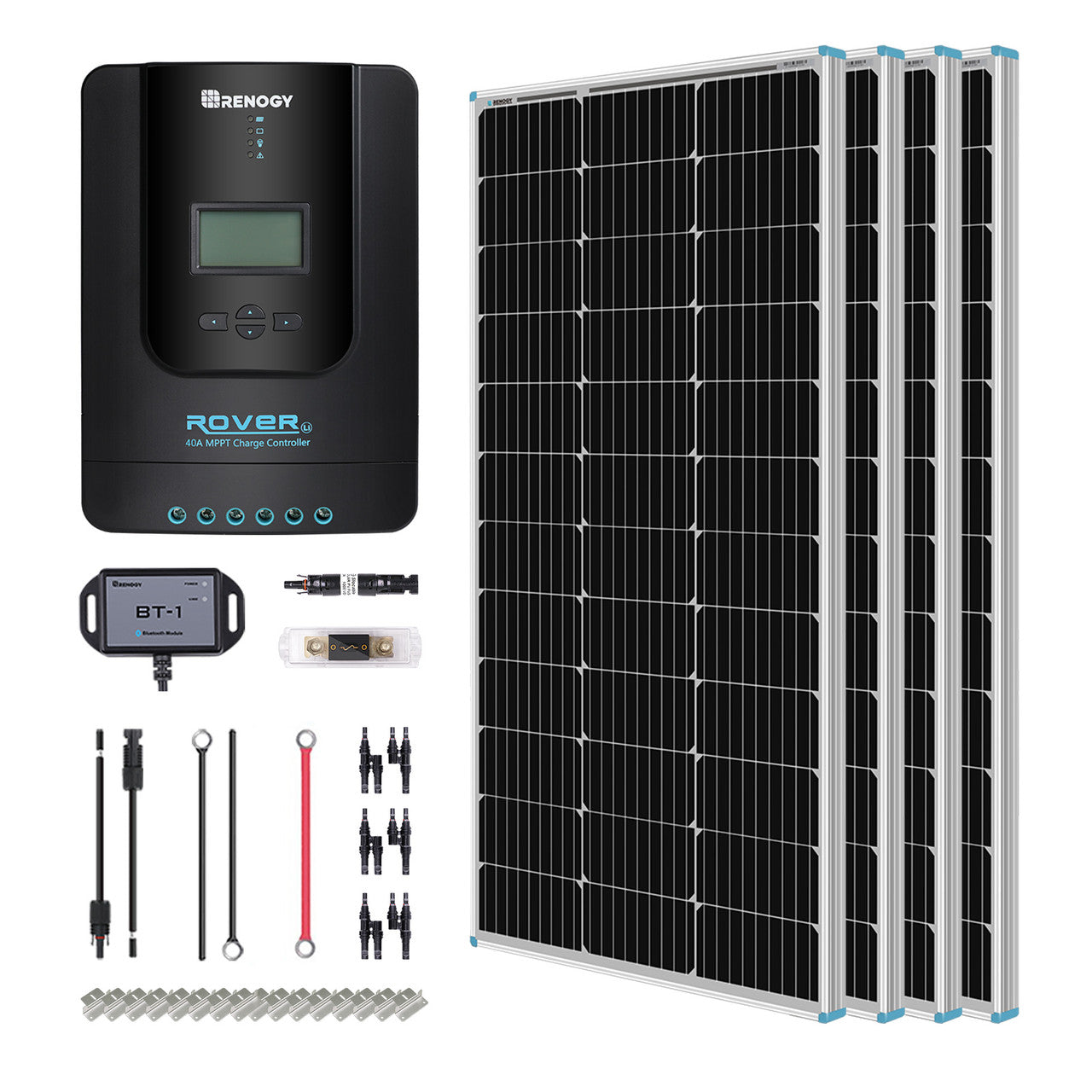 Renogy New 400 Watt 12 Volt Solar Premium Kit W/MPPT or REGO Solar Charge Controller