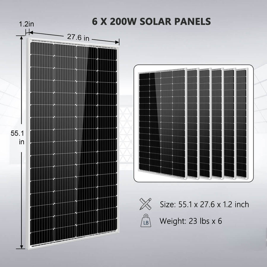 Sun Gold Power Off Grid Solar Kit 4000W Inverter 12VDC 120V/240V LiFePO4 Battery 1200 Watt Solar Back Up SGK-PR4S
