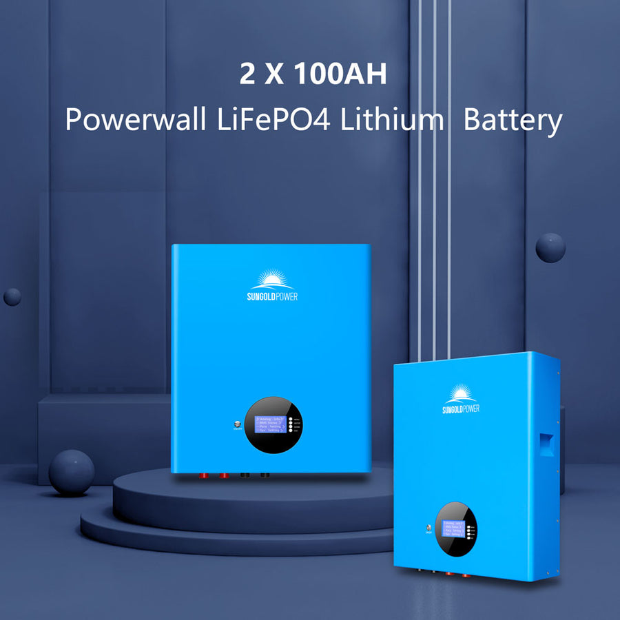 Sun Gold Power Off-Grid Solar Kit 5000W 48VDC 120V 10.24KWH PowerWall Lithium Battery 6 X 370 Watts Solar Panels SGM-5K10M