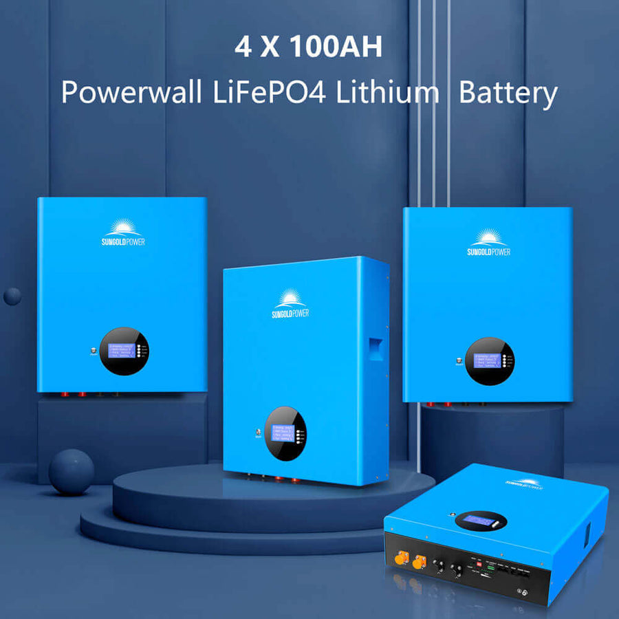 Sun Gold Power Off-Grid Solar Kit 13000W 48VDC 120VAC/240V 20.48KWH PowerWall Lithium Battery 12 X 370 Watts Solar Panels SGM-1320M