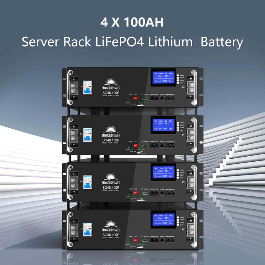 Sun Gold Power Off-Grid Solar Kit 18000W 48VDC 120V/240V LifePo4 20.48KWH Lithium Battery 18 X 415 Watts Solar Panels SGR-18K20E