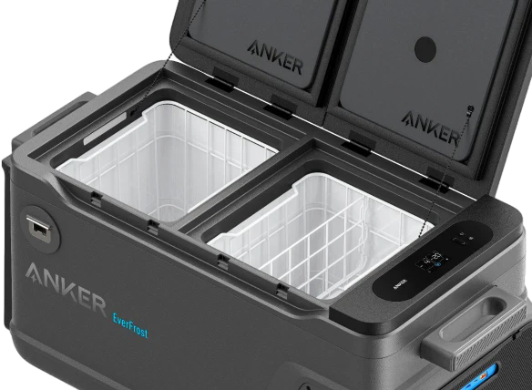 Anker EverFrost Dual-Zone Portable Cooler 50 with 299Wh Battery(New), Powered by AC/DC or Solar