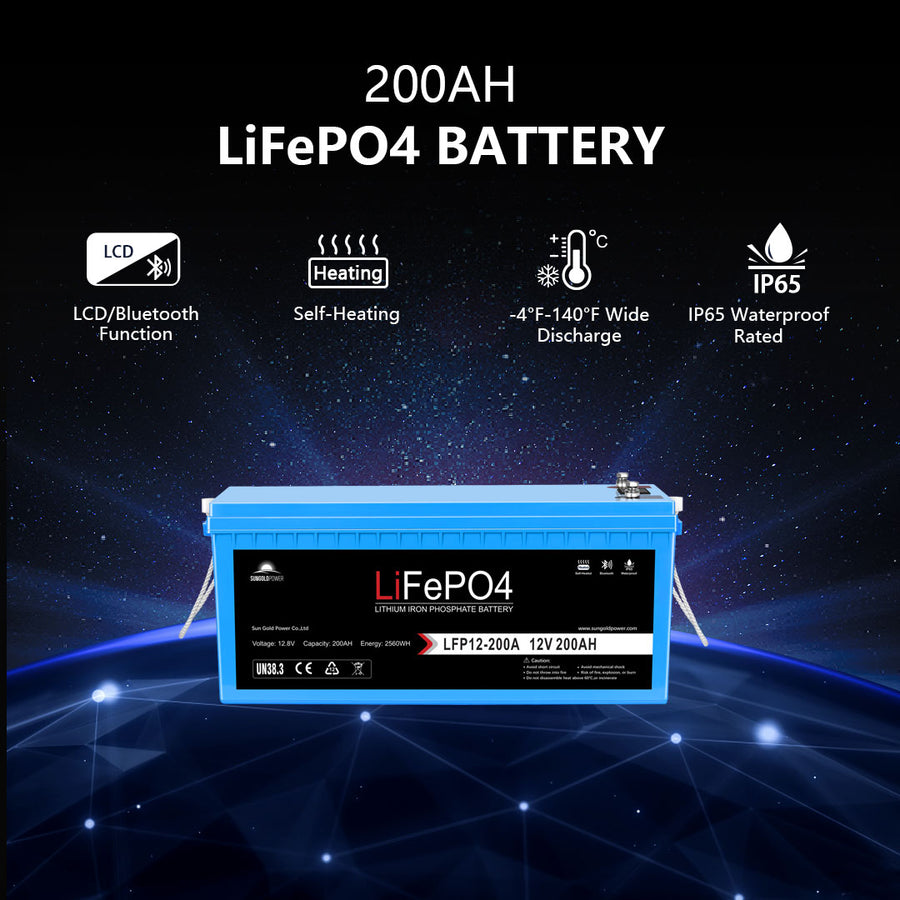 Sun Gold Power Off Grid Solar Kit 4000W Inverter 12VDC 120V/240V LiFePO4 Battery 1200 Watt Solar Back Up SGK-PR4S