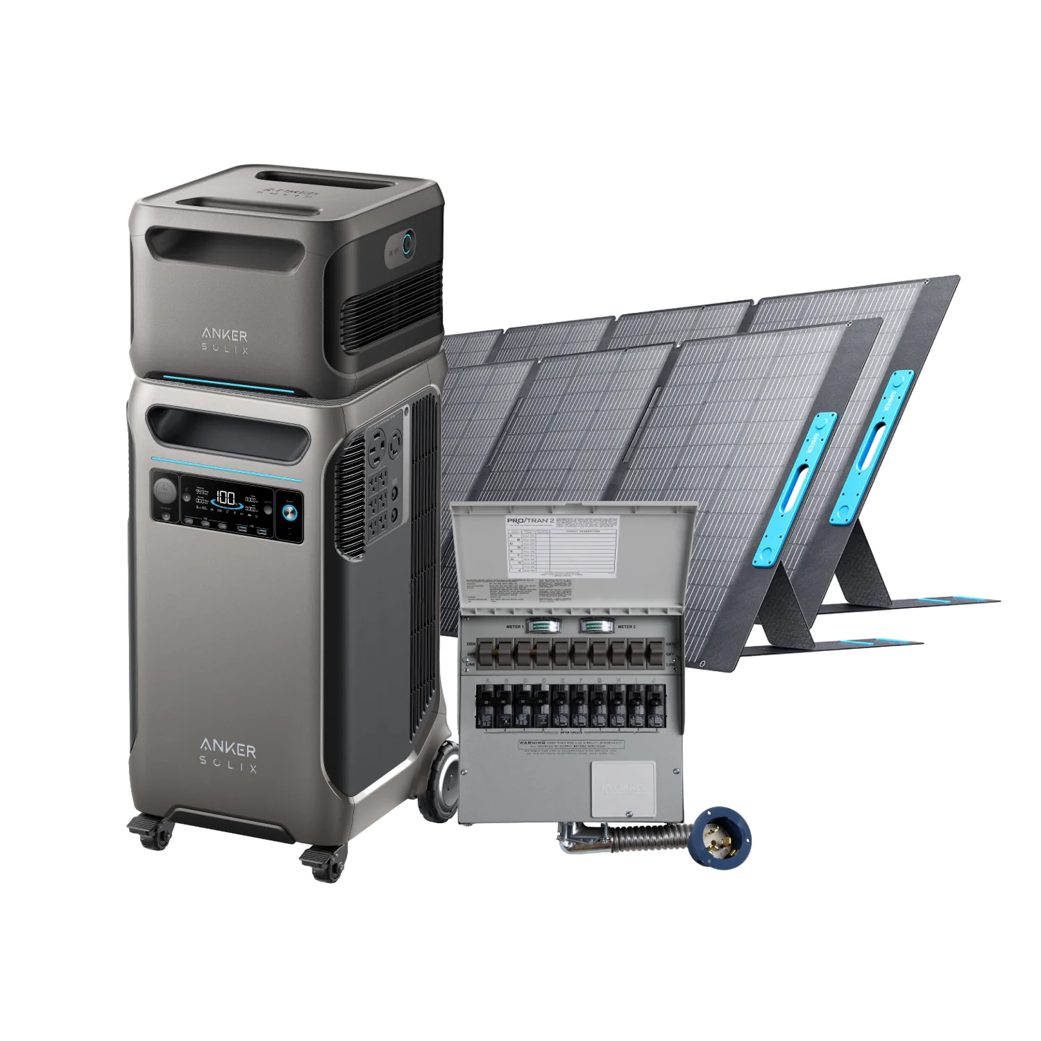 Anker SOLIX F3800 + Expansion Battery + 2 × 400W Solar Panel + Home Backup Kit