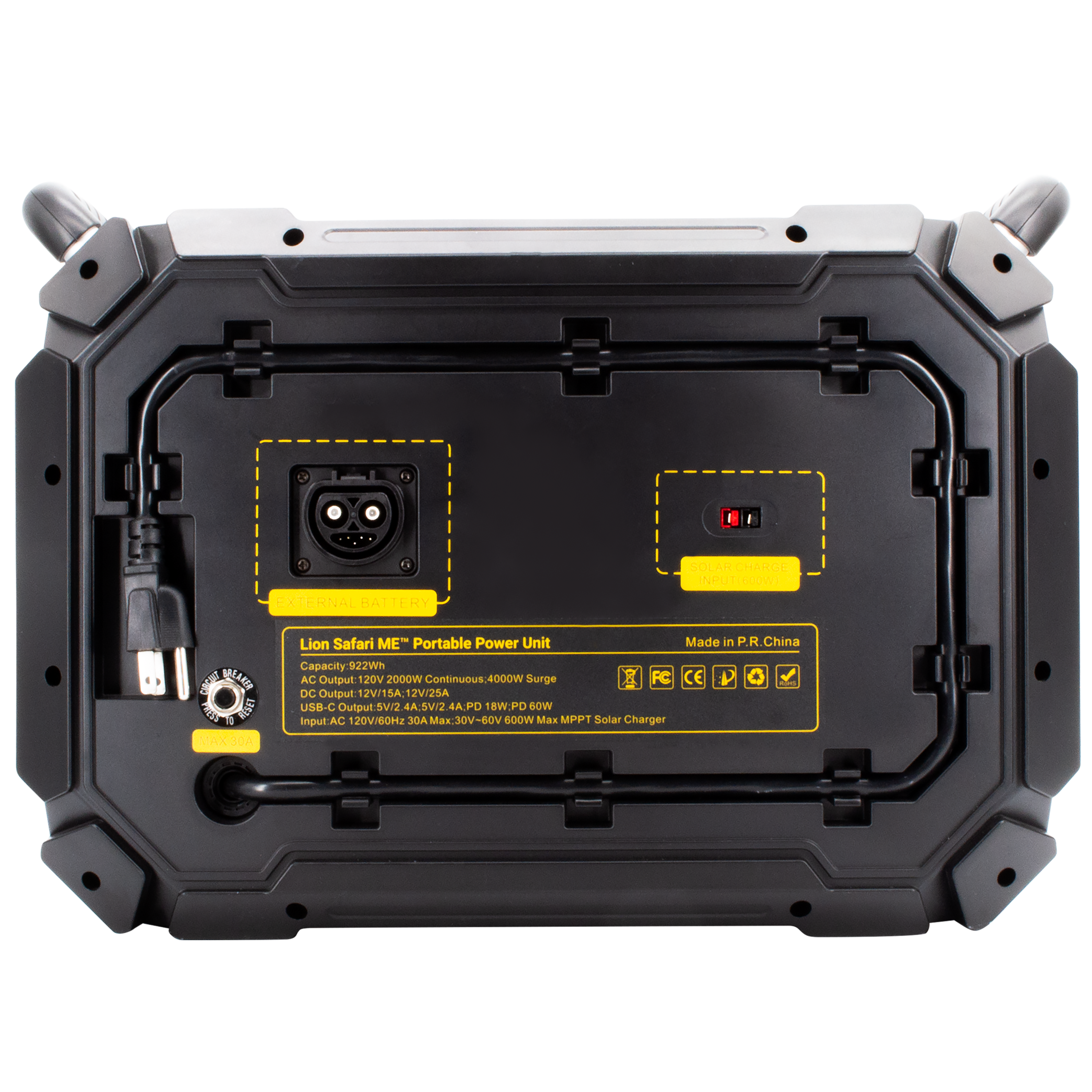 Lion Energy Safari ME Power Generator back view