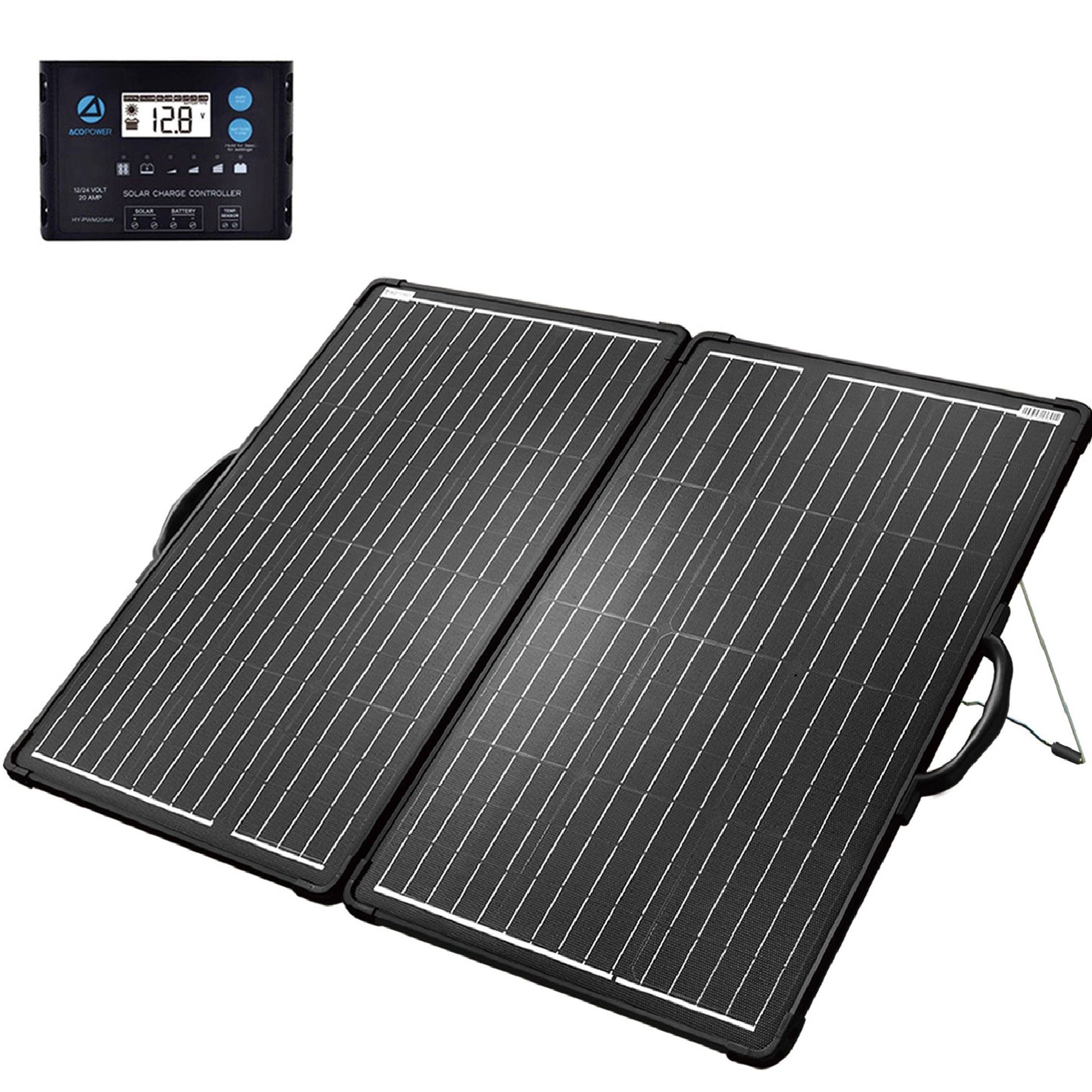 ACOPOWER Plk 200W Portable Solar Panel Kit, Lightweight Briefcase with 20A Charge Controller(Compact Design)