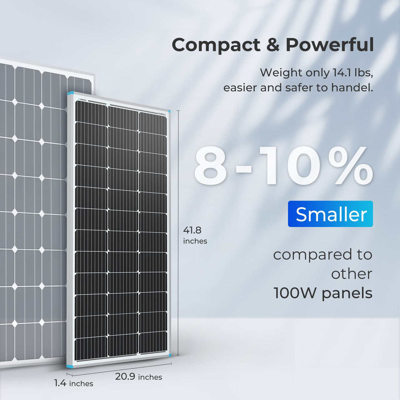 Renogy 100 Watt 12 Volt Monocrystalline Solar Panel