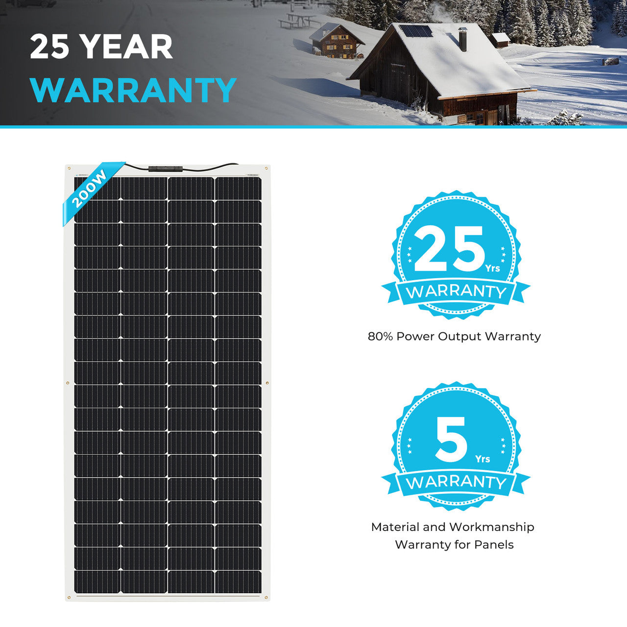 Renogy 200 Watt 12 Volt Flexible Monocrystalline Solar Panel