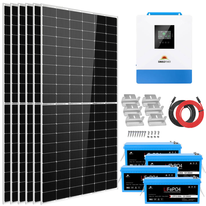 Sun Gold Power SOLAR KIT 5000W 48V 120V OUTPUT 10.24KWH LITHIUM BATTERY 2700 WATT SOLAR PANEL SGK-5PRO