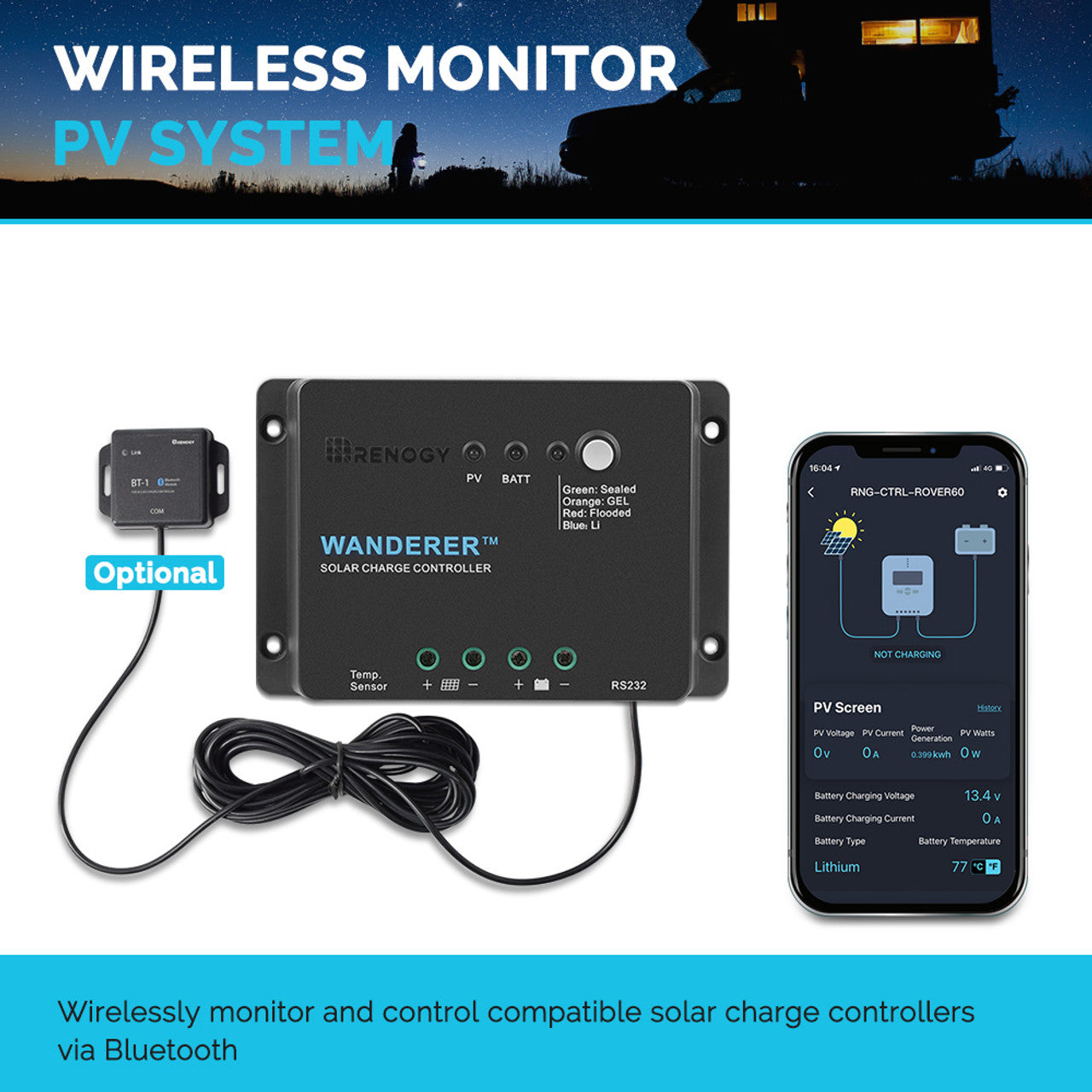 Renogy Wanderer Li 30A PWM Charge Controller