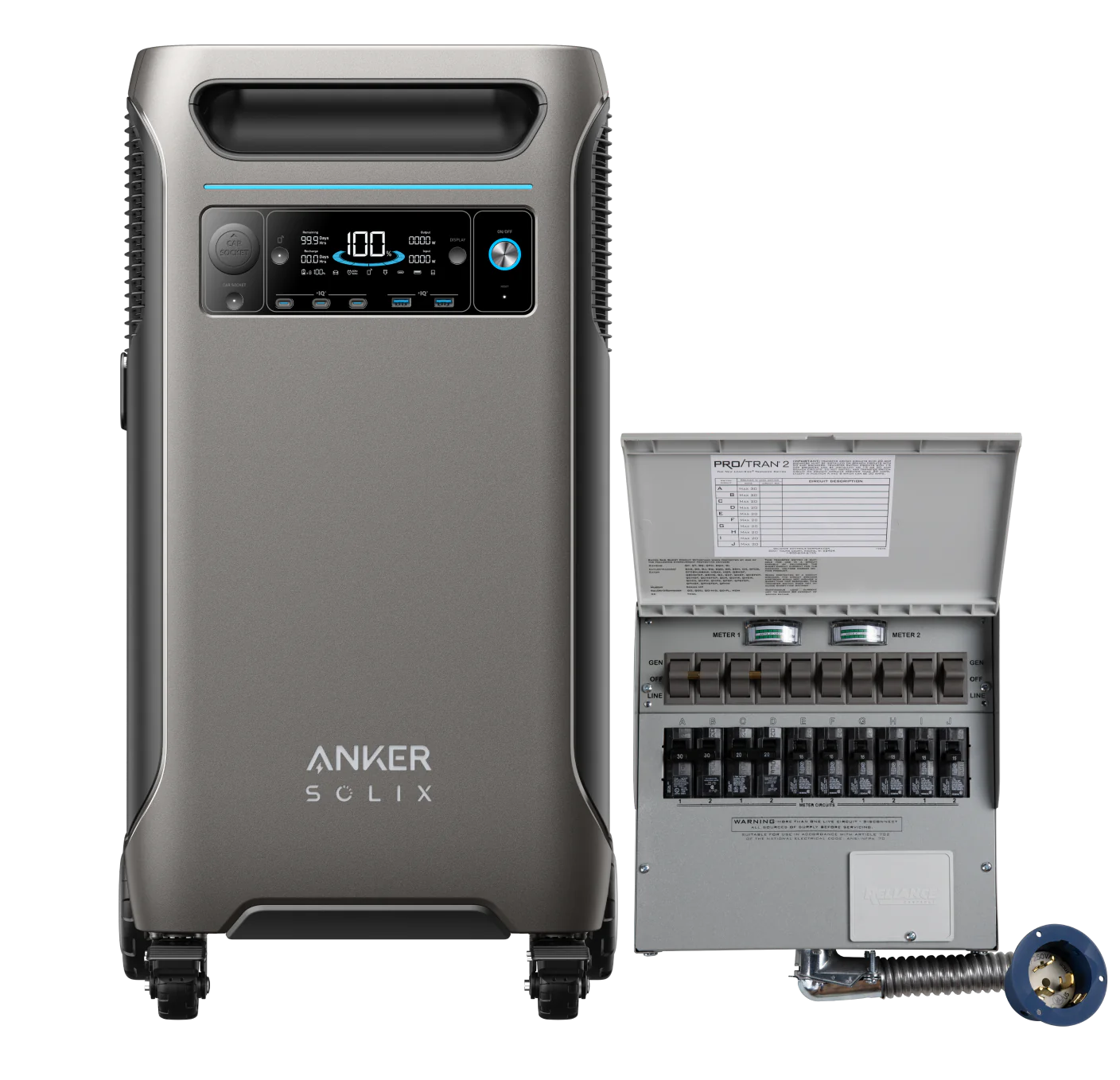 Anker SOLIX F3800 + Home Backup Kit (Transfer switch + cable)