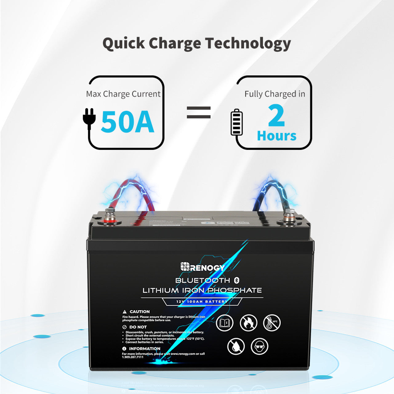 Renogy 12V 100Ah Lithium Iron Phosphate Battery w/ Bluetooth