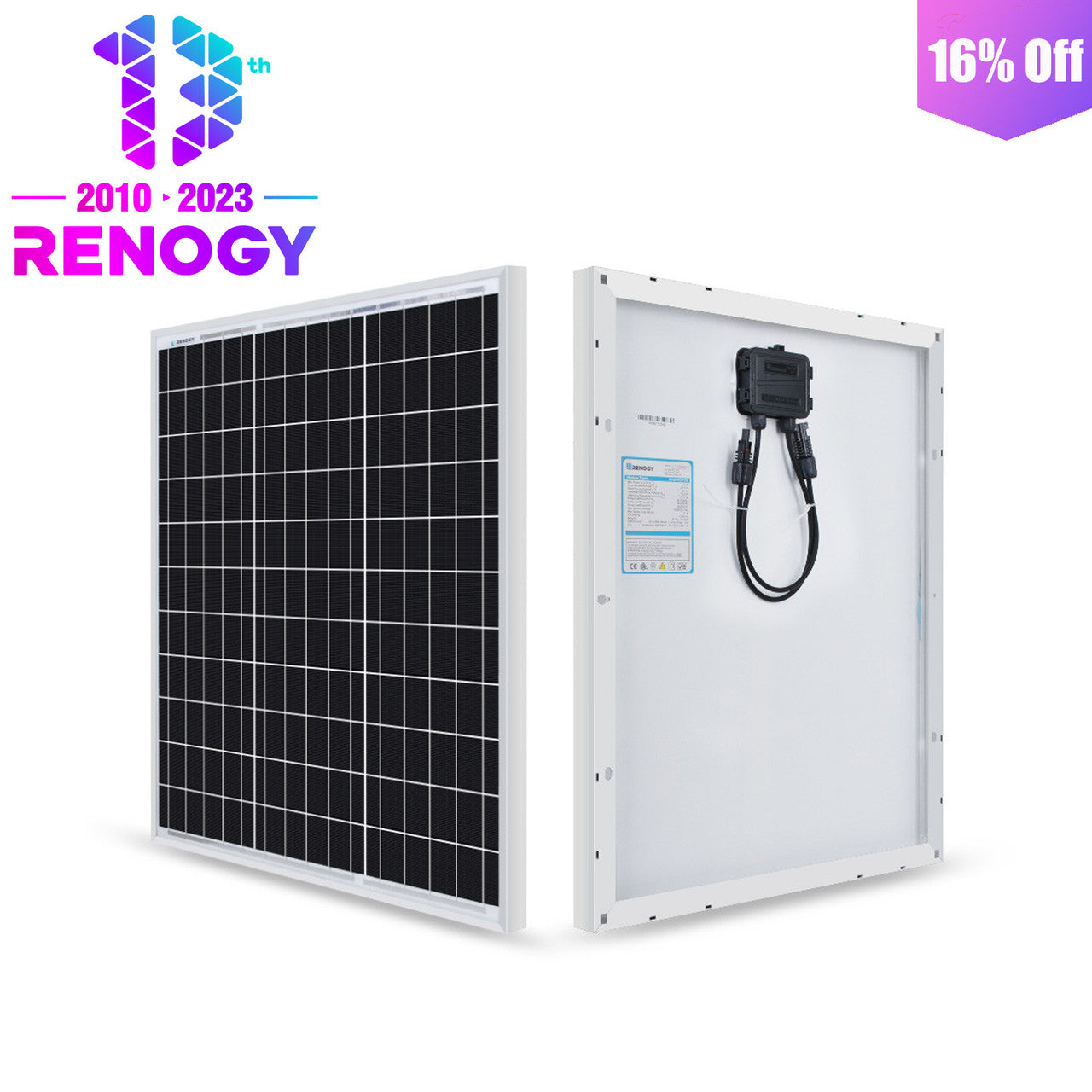 Renogy 50 Watt 12 Volt Monocrystalline Solar Panel