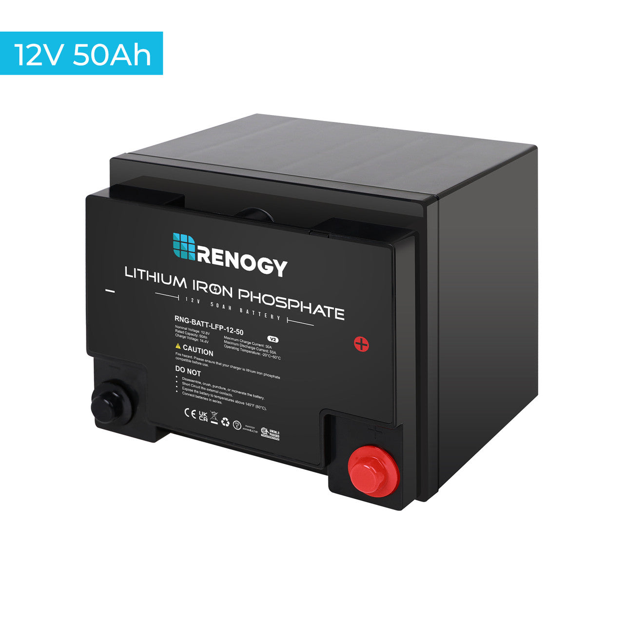 Renogy Lithium Iron Phosphate Battery 12 Volt 50 Ah