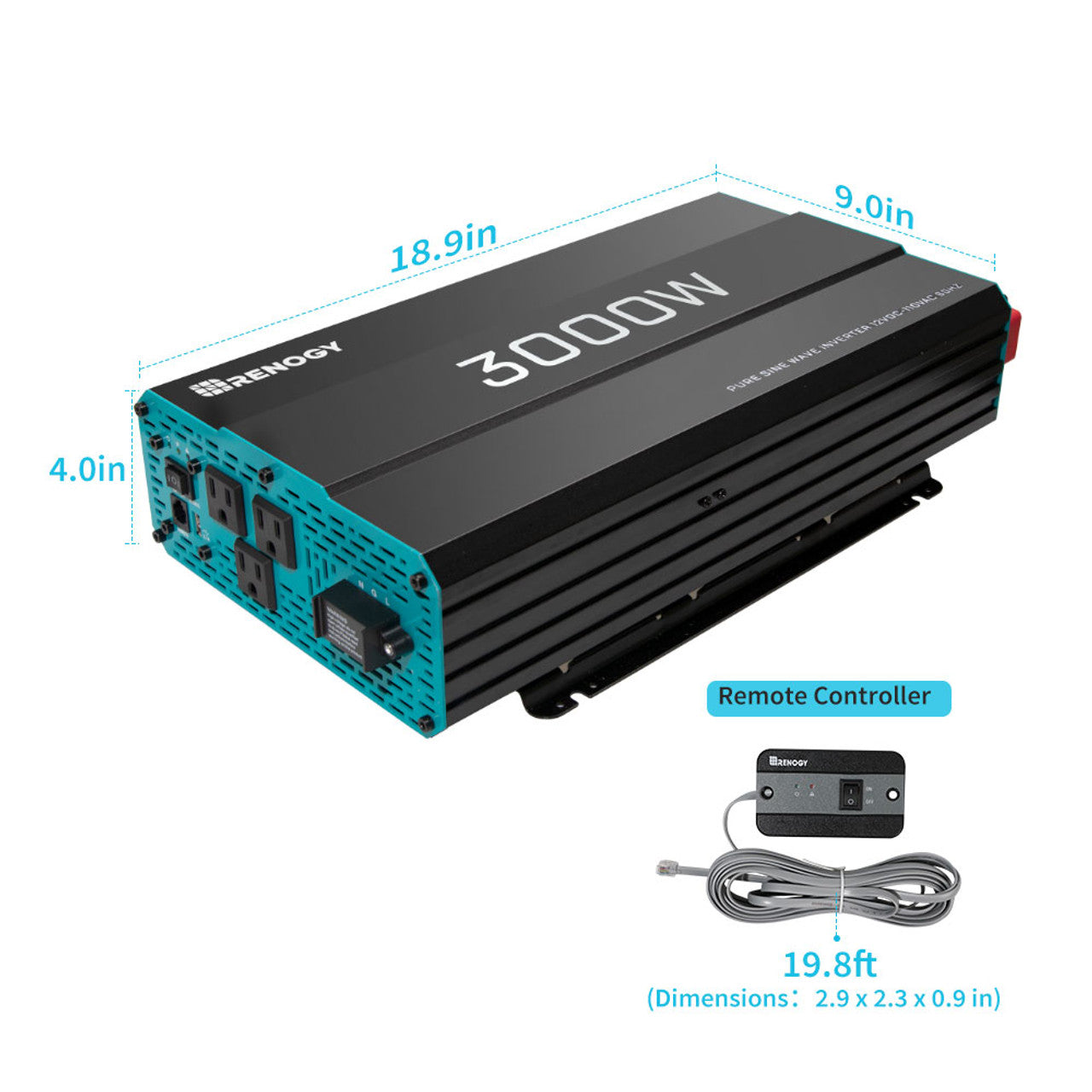 Renogy 3000W 12V Pure Sine Wave Inverter