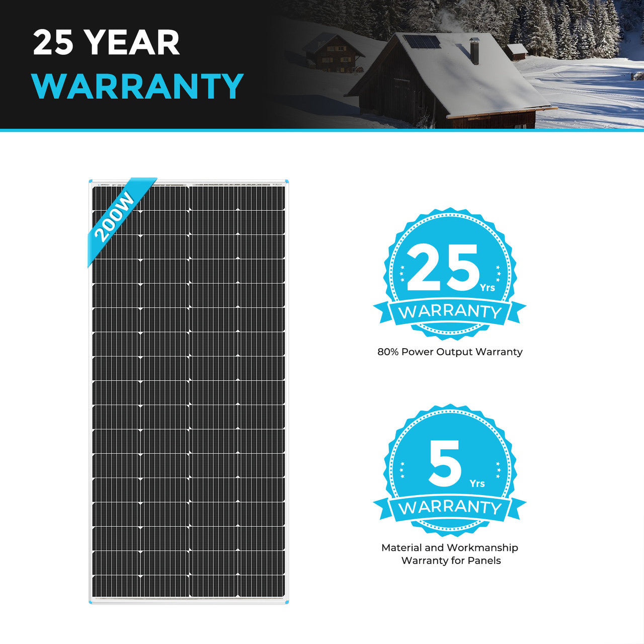 Renogy 200 Watt 12 Volt Monocrystalline Solar Panel