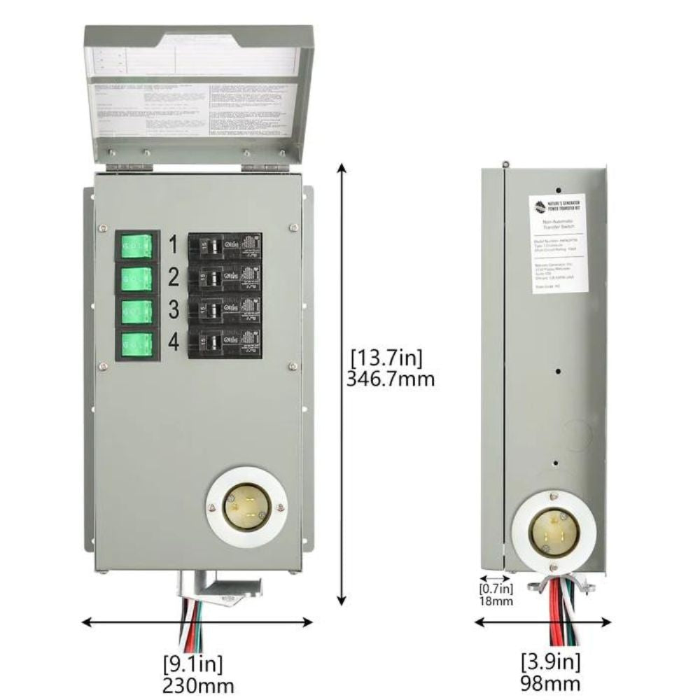 Natures' Generator Power Transfer Switch Kit | Adapter Kit for Power Transfer