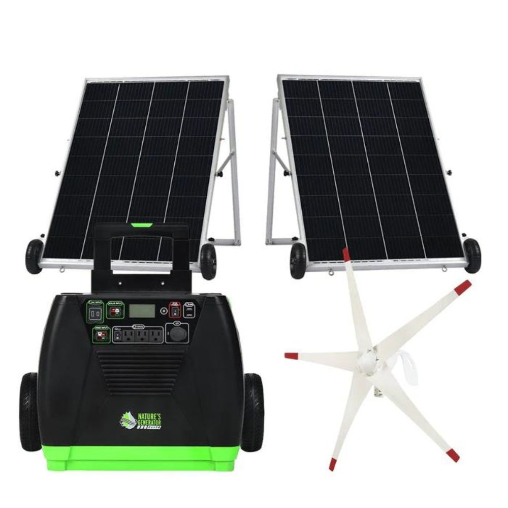 Nature's Generator Elite Gold - WE System with 2 Solar Panels and Wind Turbine