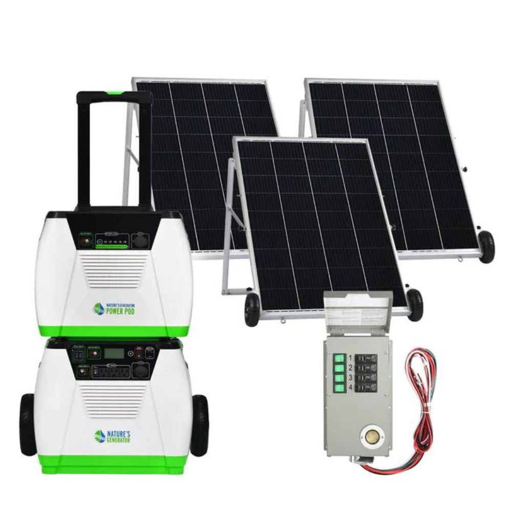 Nature's Generator Platinum - PE System with 3 Solar Panels and Power Transfer Kit