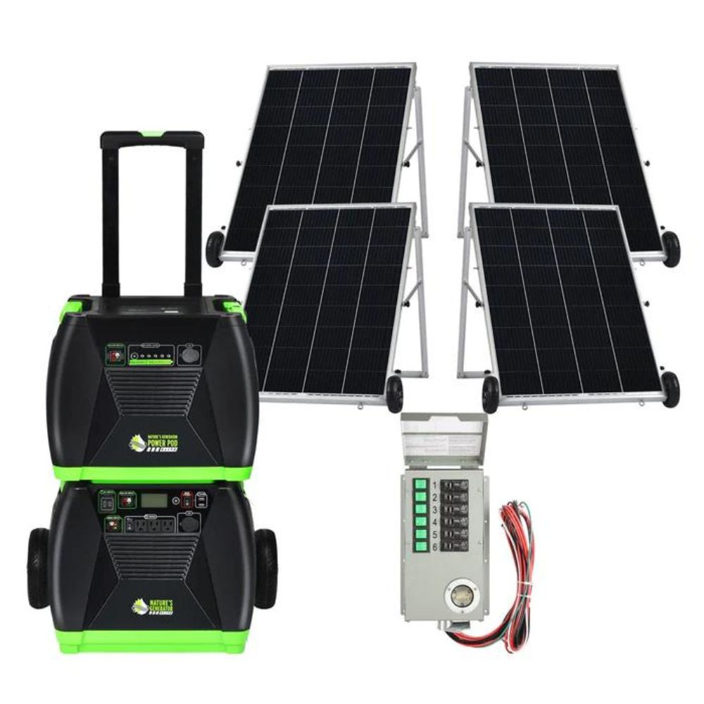 Nature's Generator Elite Platinum - PE System with 4 Solar Panels, Power Pod and Power Transfer Kit