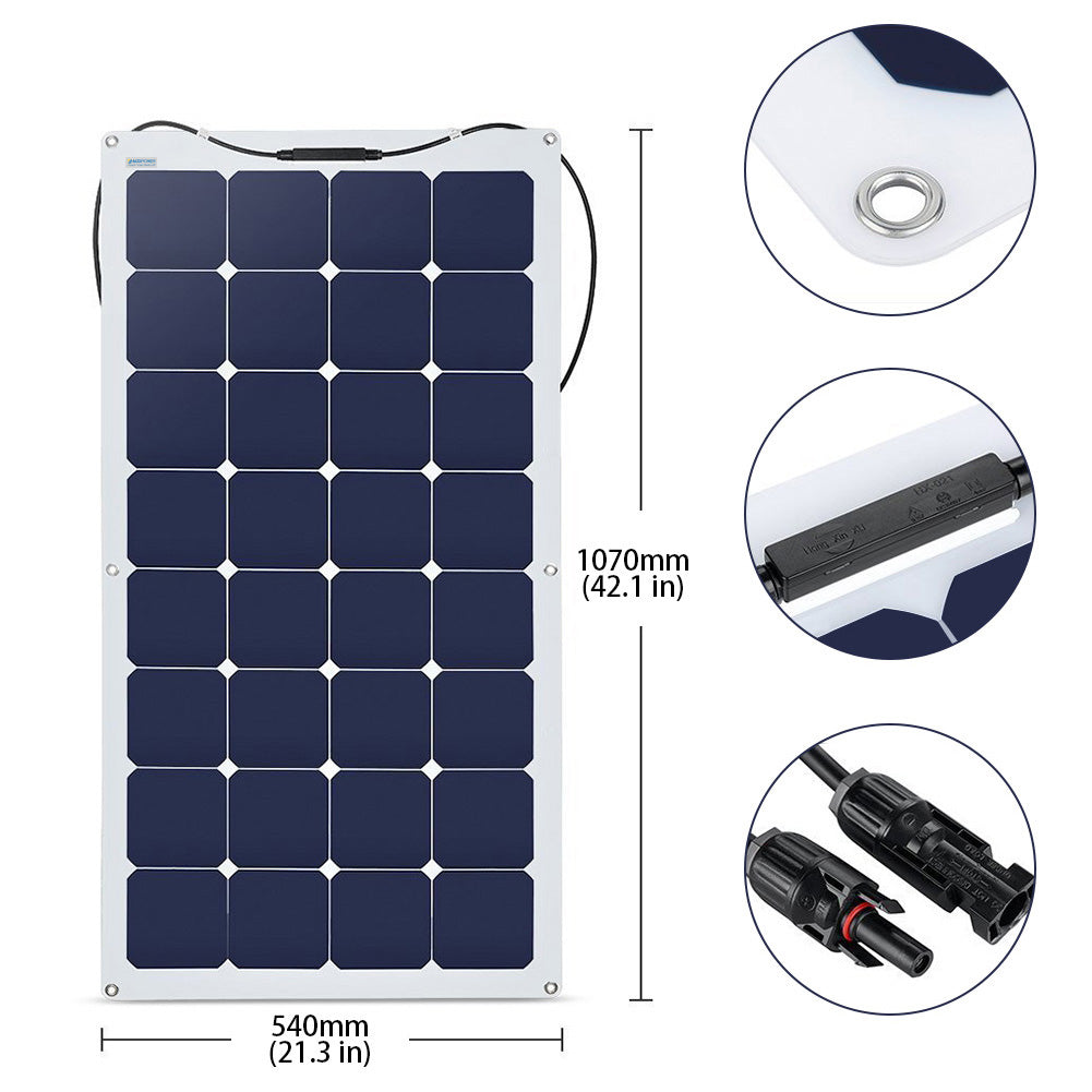 ACOPOWER 220Watts Flexible Solar RV Kit w/ 30A MPPT LCD Charge Controller