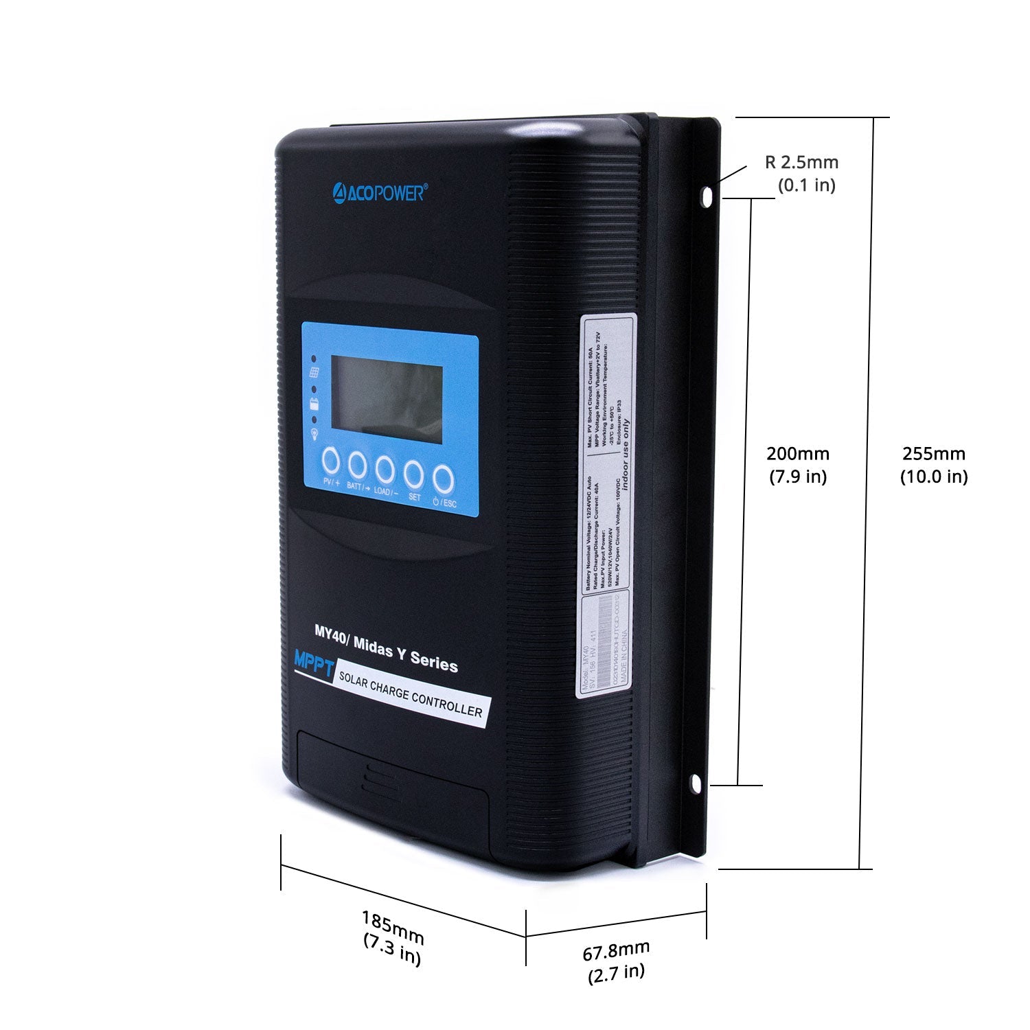 ACOPOWER Midas 40A MPPT Solar Charge Controller with Remote Meter MT-50 (New Arrival 2020)