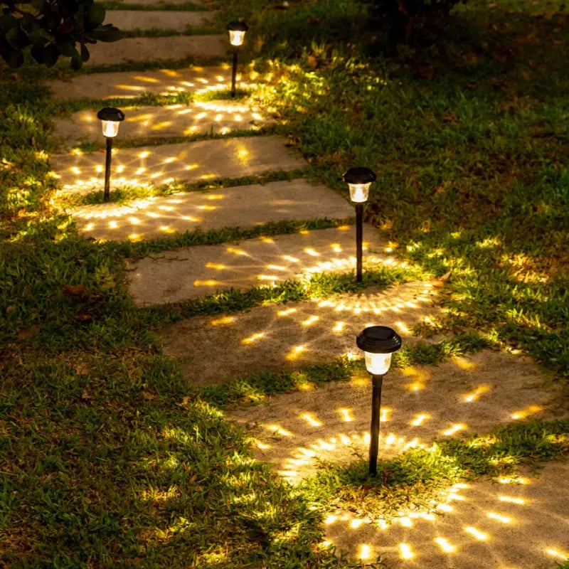 SSD Solar Path Lights in Black Stainless Steel 10 Lumens | Stake Sidewalk Lighting